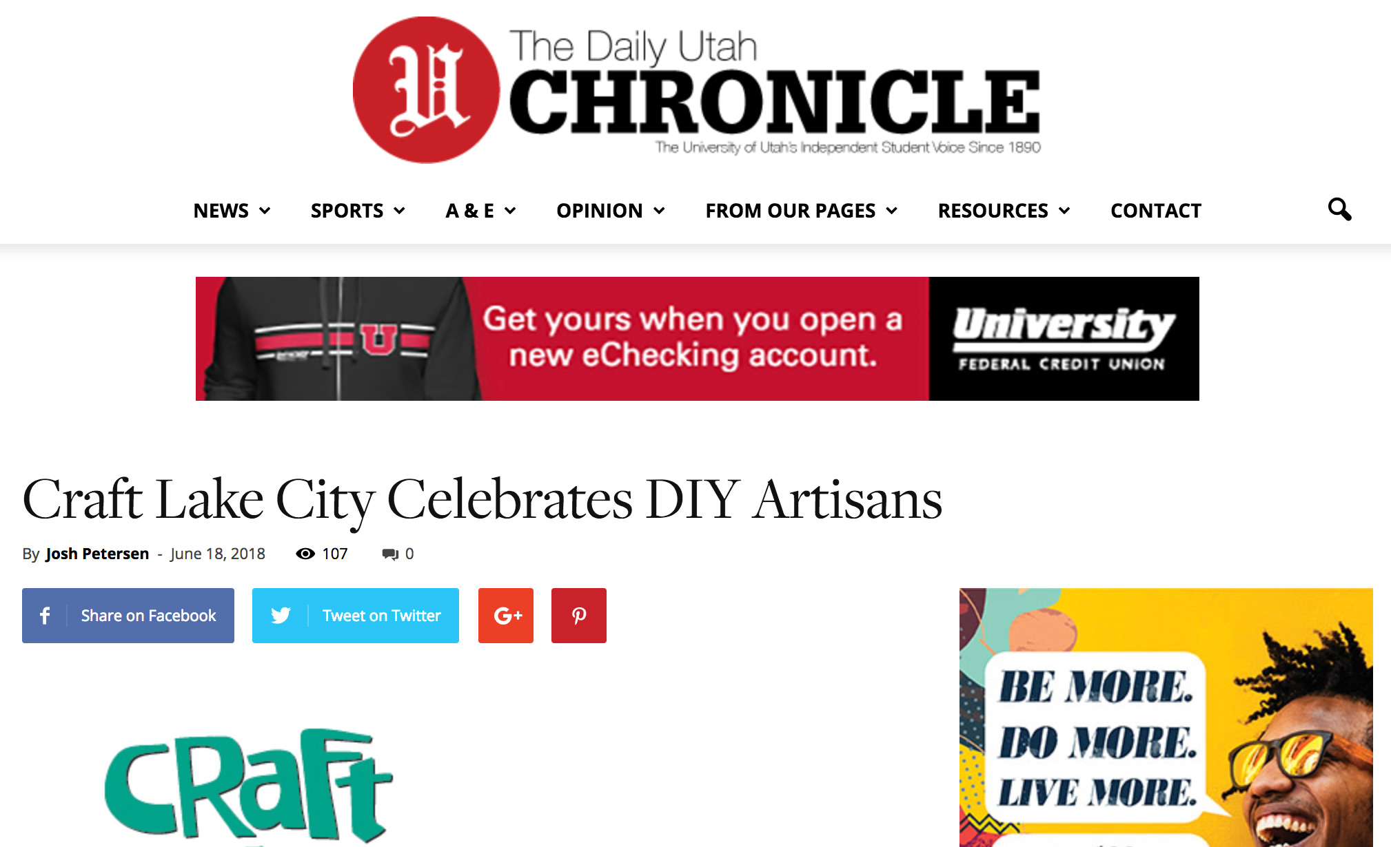 The Daily Utah Chronicle: Craft Lake City Celebrates DIY Artisans