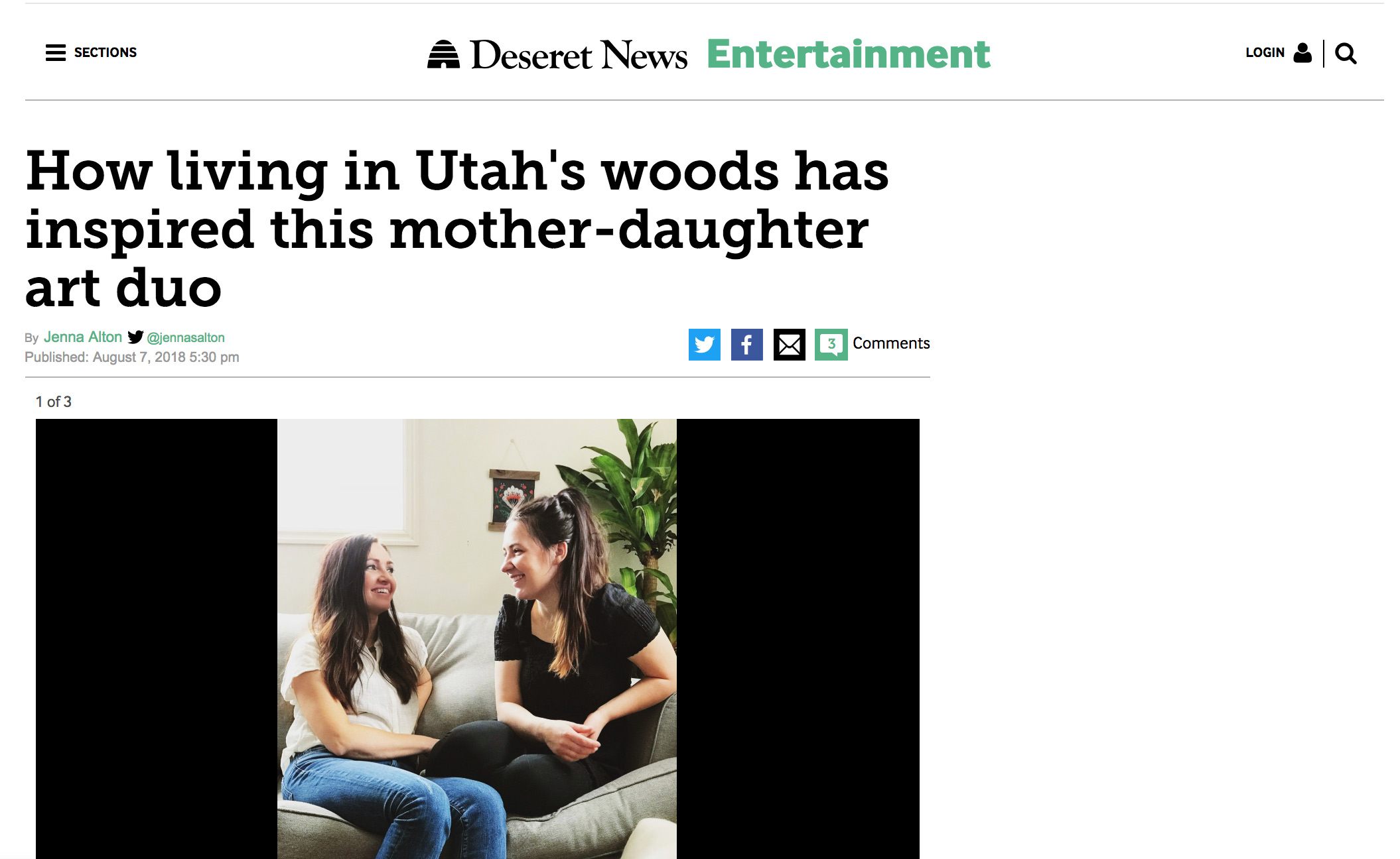 Deseret News: How living in Utah’s woods has inspired this mother-daughter art duo