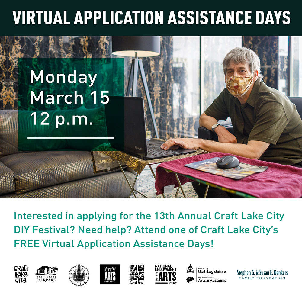 Free Virtual Application Assistance Day for the 13th Annual Craft Lake City DIY Festival Presented By Harmons