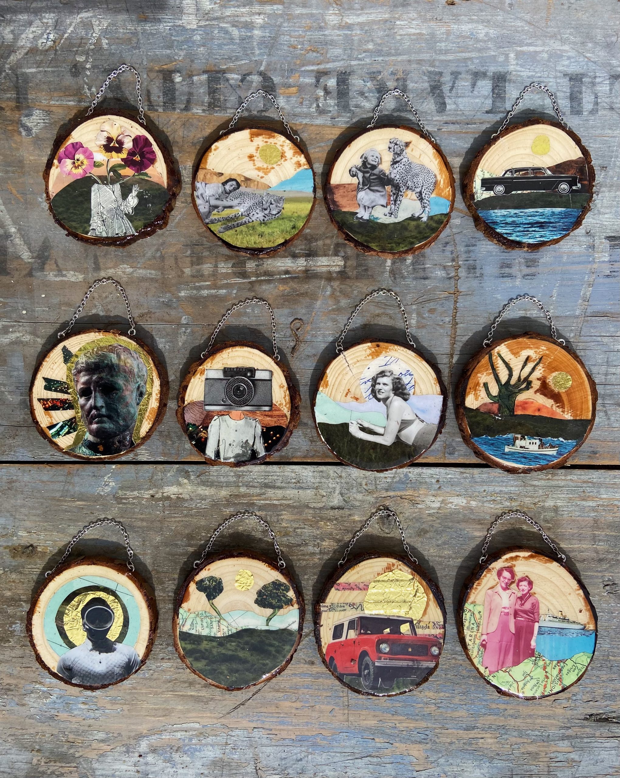 Collage Wood Cookie