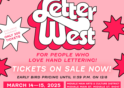 Tickets on Sale at 10 a.m. MST for the  Fourth Annual Craft Lake City LetterWest!