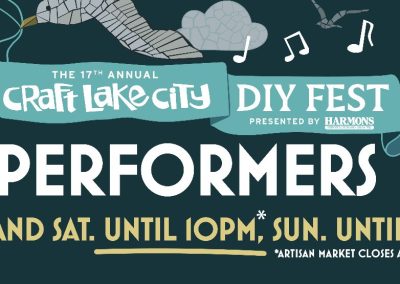 Craft Lake City Announces Performers for the 17th Annual Craft Lake City DIY Festival Presented By Harmons