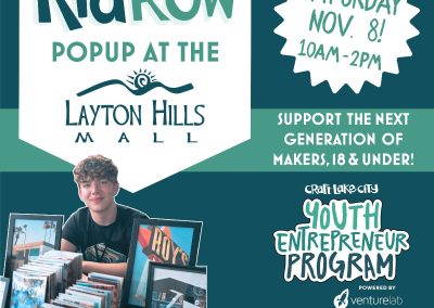 Craft Lake City’s Kid Row Pop-Up Brings Local Youth Makers to Layton Hills Mall This Saturday, November 8